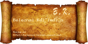 Beleznai Kálmán névjegykártya