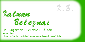 kalman beleznai business card