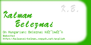 kalman beleznai business card